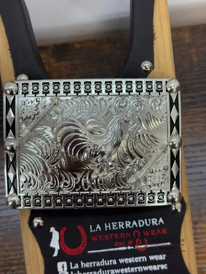 🐓 SILVER DETAIL SQUARE BUCKLE