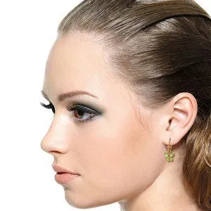 1.24 Carat 14K Solid Rose Gold Butterfly Earrings Peridot