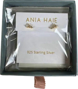 ANIA HAIE Glam Mini Climber Gold Stud Earrings - Gift Boxed