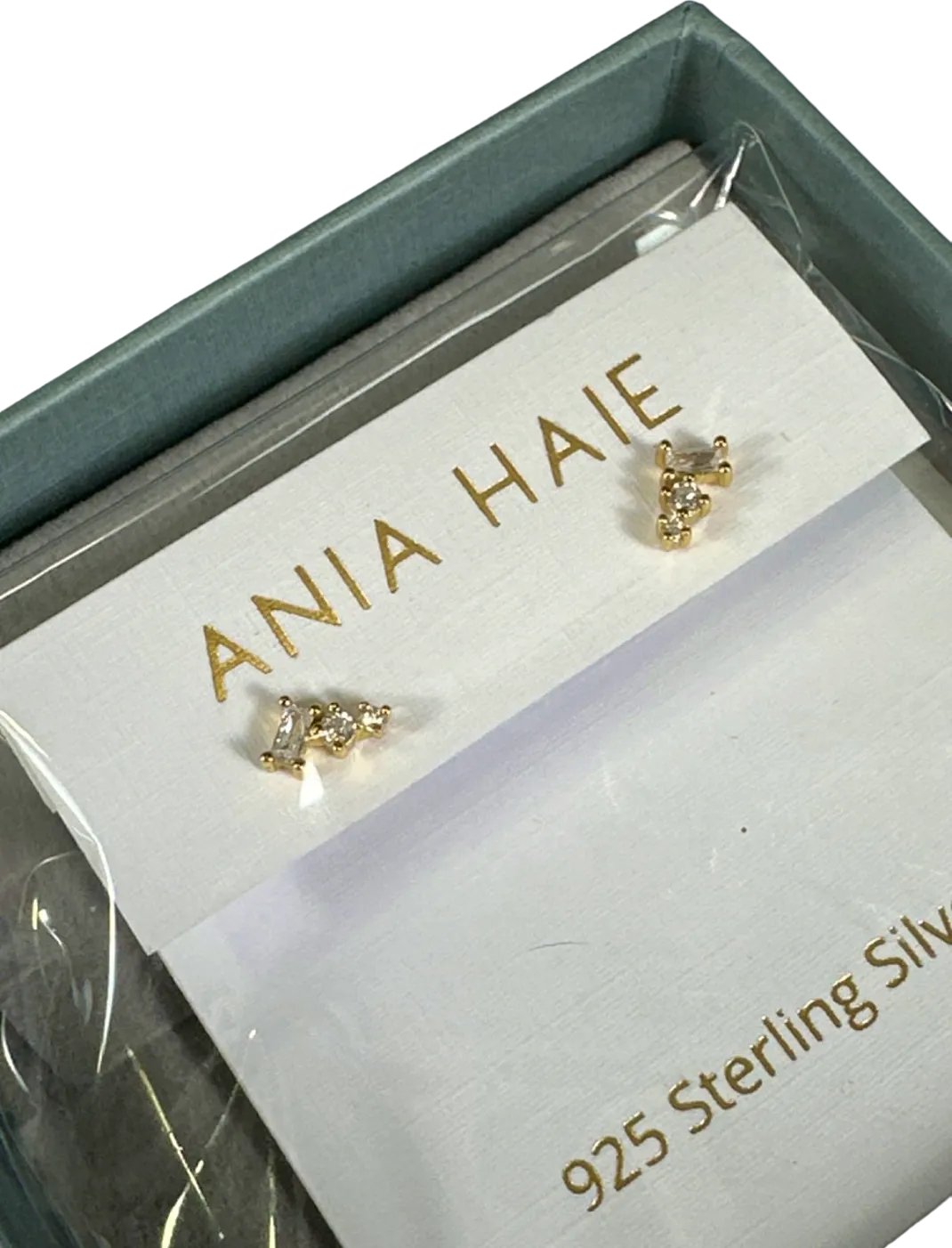 ANIA HAIE Glam Mini Climber Gold Stud Earrings - Gift Boxed