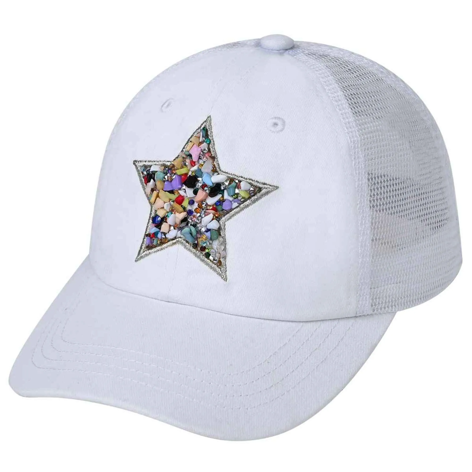 BAB8038 Star Stone Embellishment Baseball Cap
