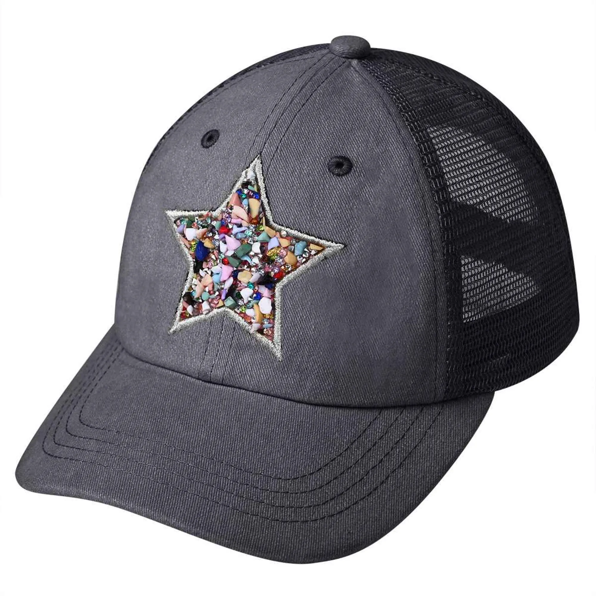 BAB8038 Star Stone Embellishment Baseball Cap