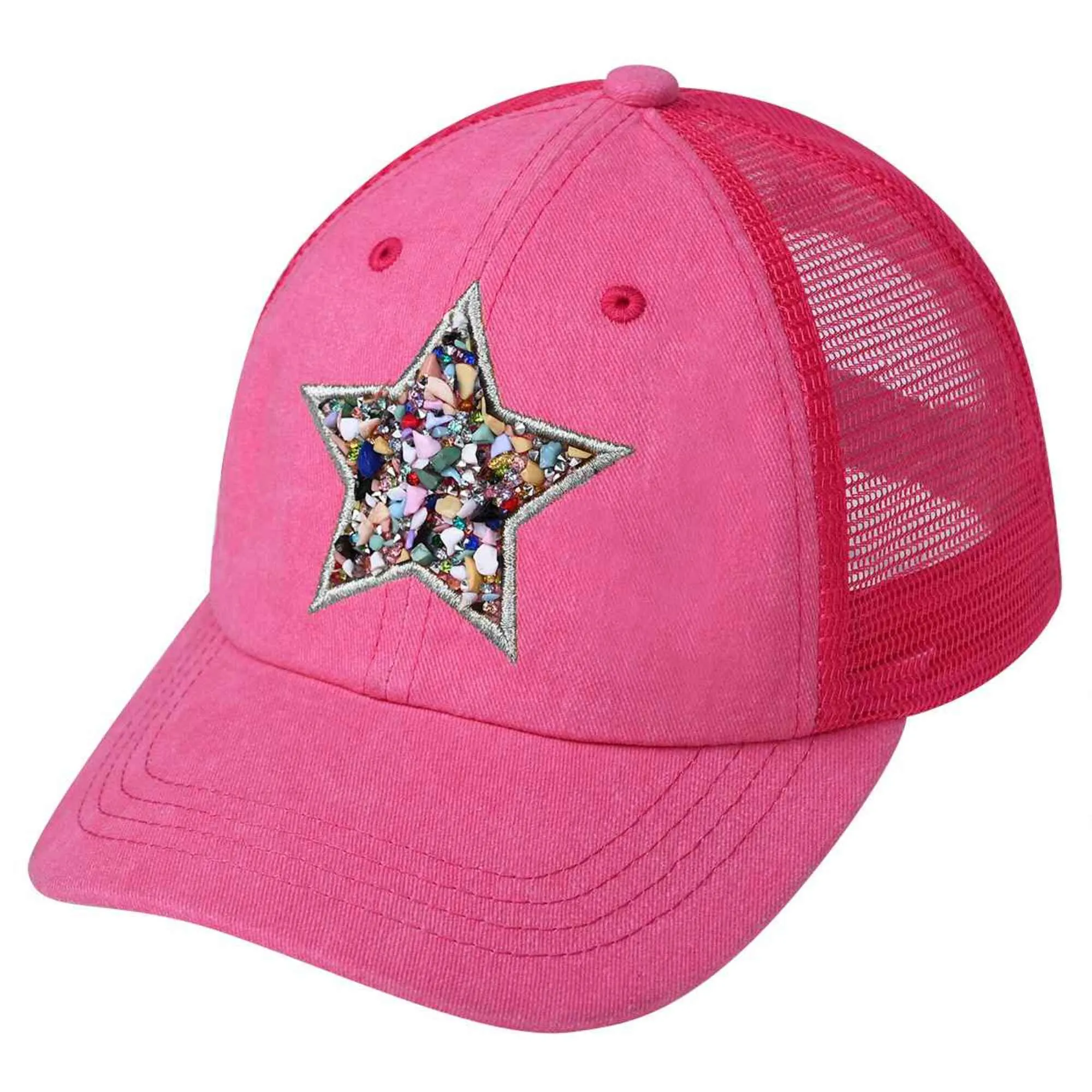 BAB8038 Star Stone Embellishment Baseball Cap