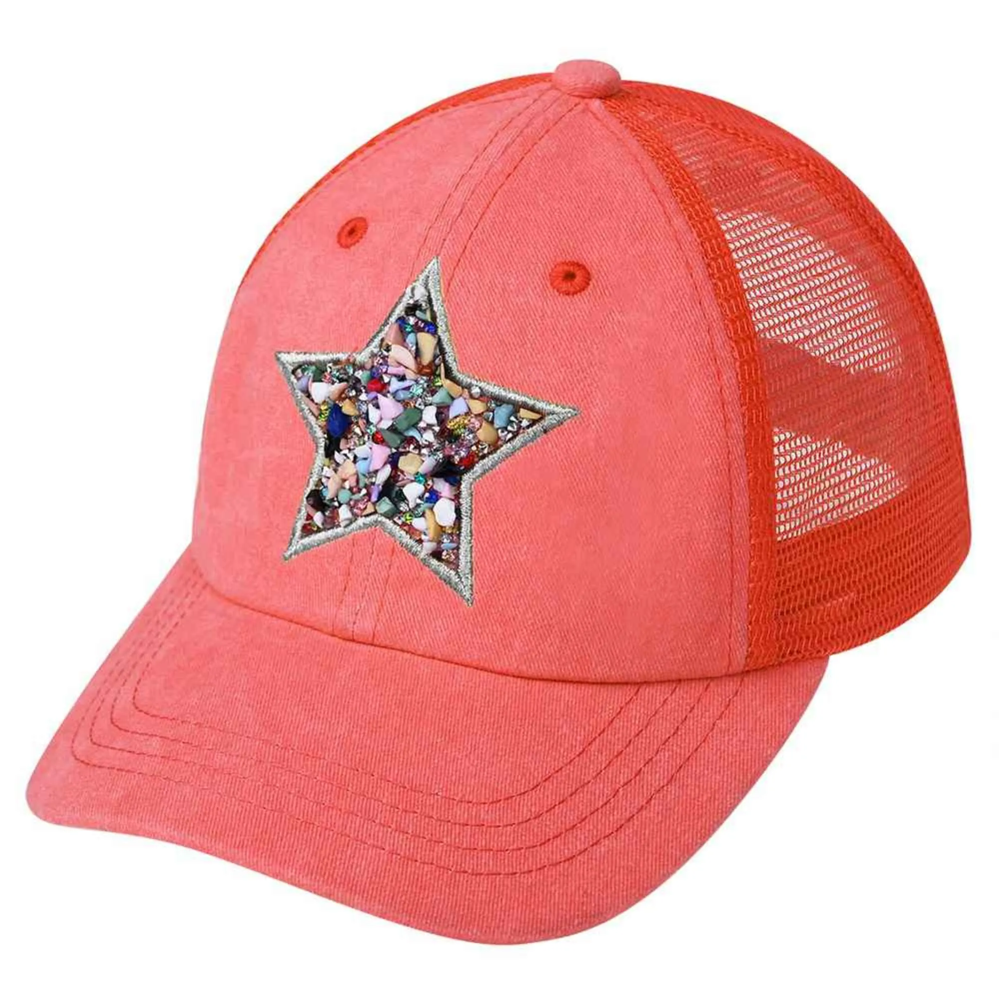 BAB8038 Star Stone Embellishment Baseball Cap
