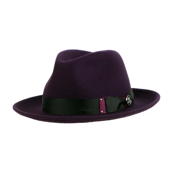Blackberry Steven Land Men's Wool Fedora Felt Winter Hat-The Brooklyn