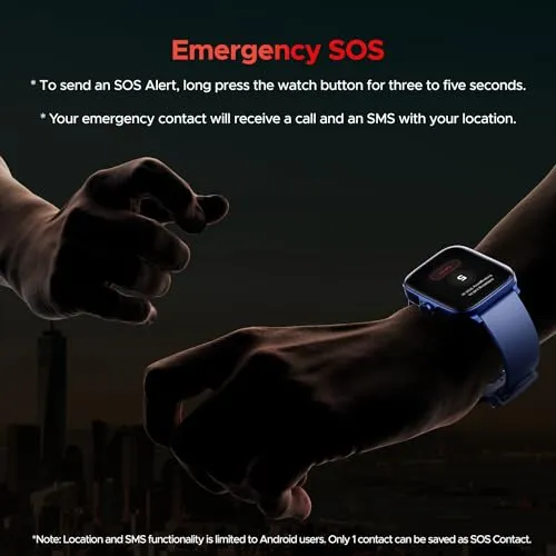 boAt Storm Call 3 w/Turn-by-Turn Navigation, 1.83” HD Display, Bluetooth Calling, Crest  OS, QR Tray, Watch Face Studio, Coins, Emergency SOS Smart Watch for Men & Women(Dark Blue)