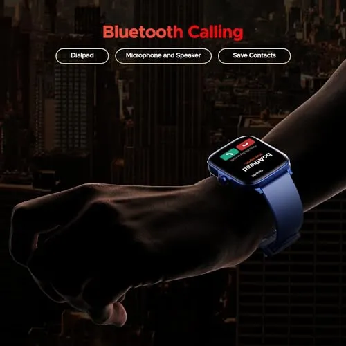 boAt Storm Call 3 w/Turn-by-Turn Navigation, 1.83” HD Display, Bluetooth Calling, Crest  OS, QR Tray, Watch Face Studio, Coins, Emergency SOS Smart Watch for Men & Women(Dark Blue)