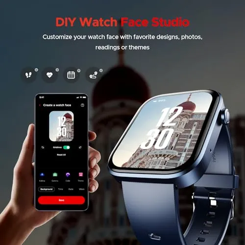 boAt Storm Call 3 w/Turn-by-Turn Navigation, 1.83” HD Display, Bluetooth Calling, Crest  OS, QR Tray, Watch Face Studio, Coins, Emergency SOS Smart Watch for Men & Women(Dark Blue)