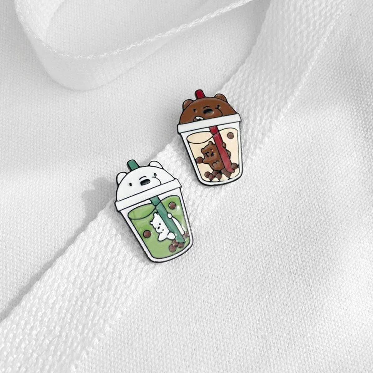 Boba Tea Enamel Pins, Kawaii Bubble Tea Lapel Pins for Backpacks, Hats, Jeans, Jacket
