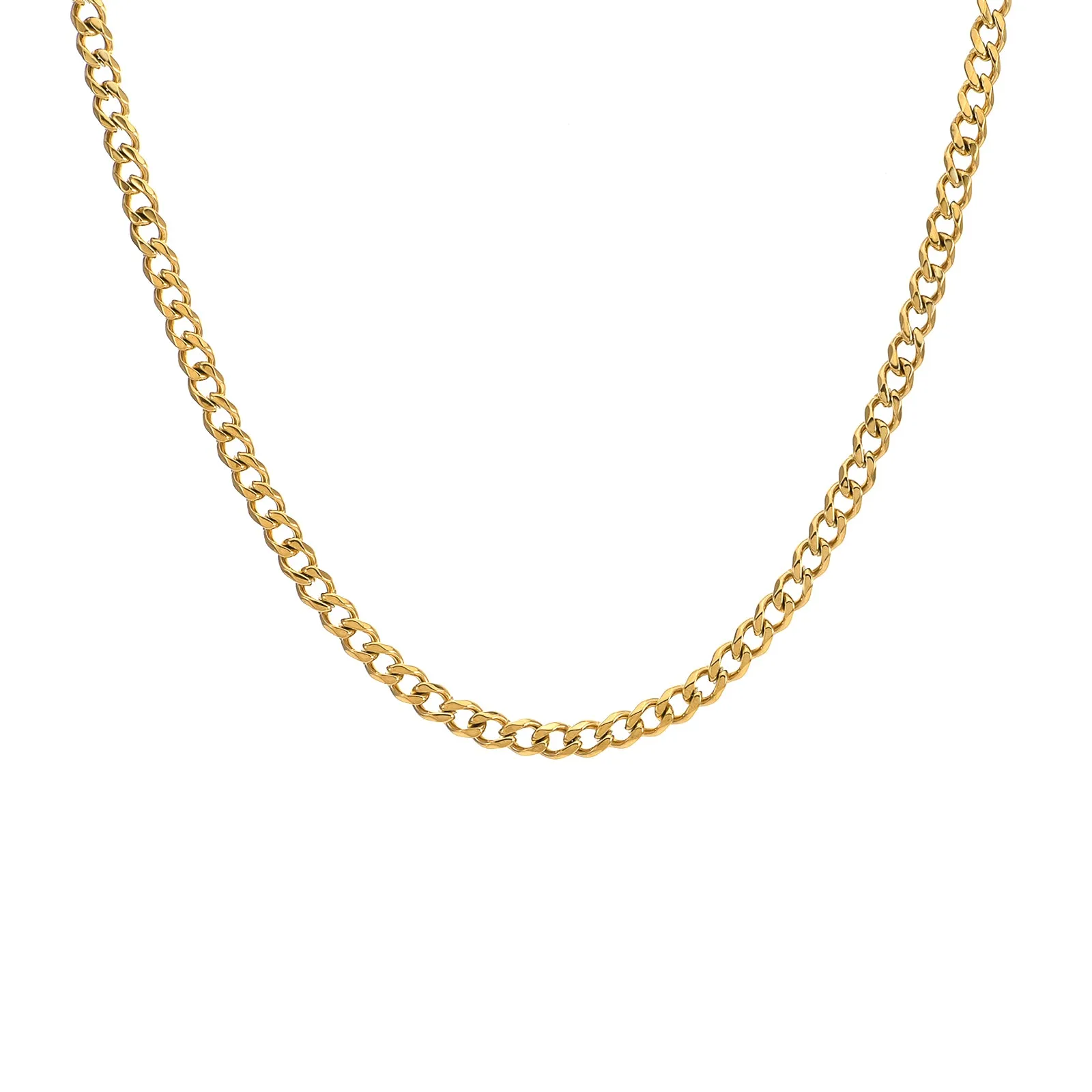 C014G B.Tiff 4mm Gold Curb Link Chain Necklace