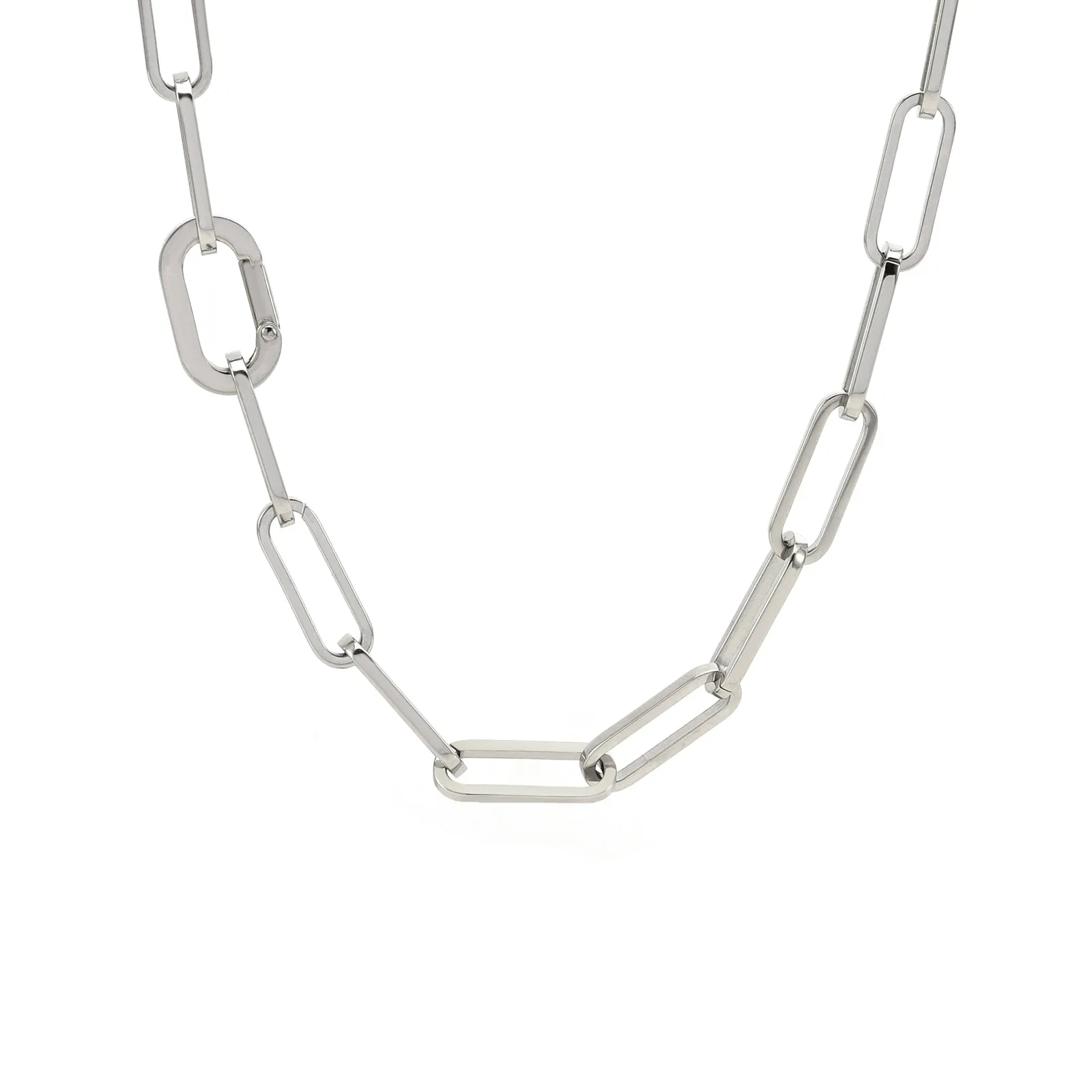 C860W B.Tiff "Jemma" Paperclip Flat Long Adjustable Link Necklace