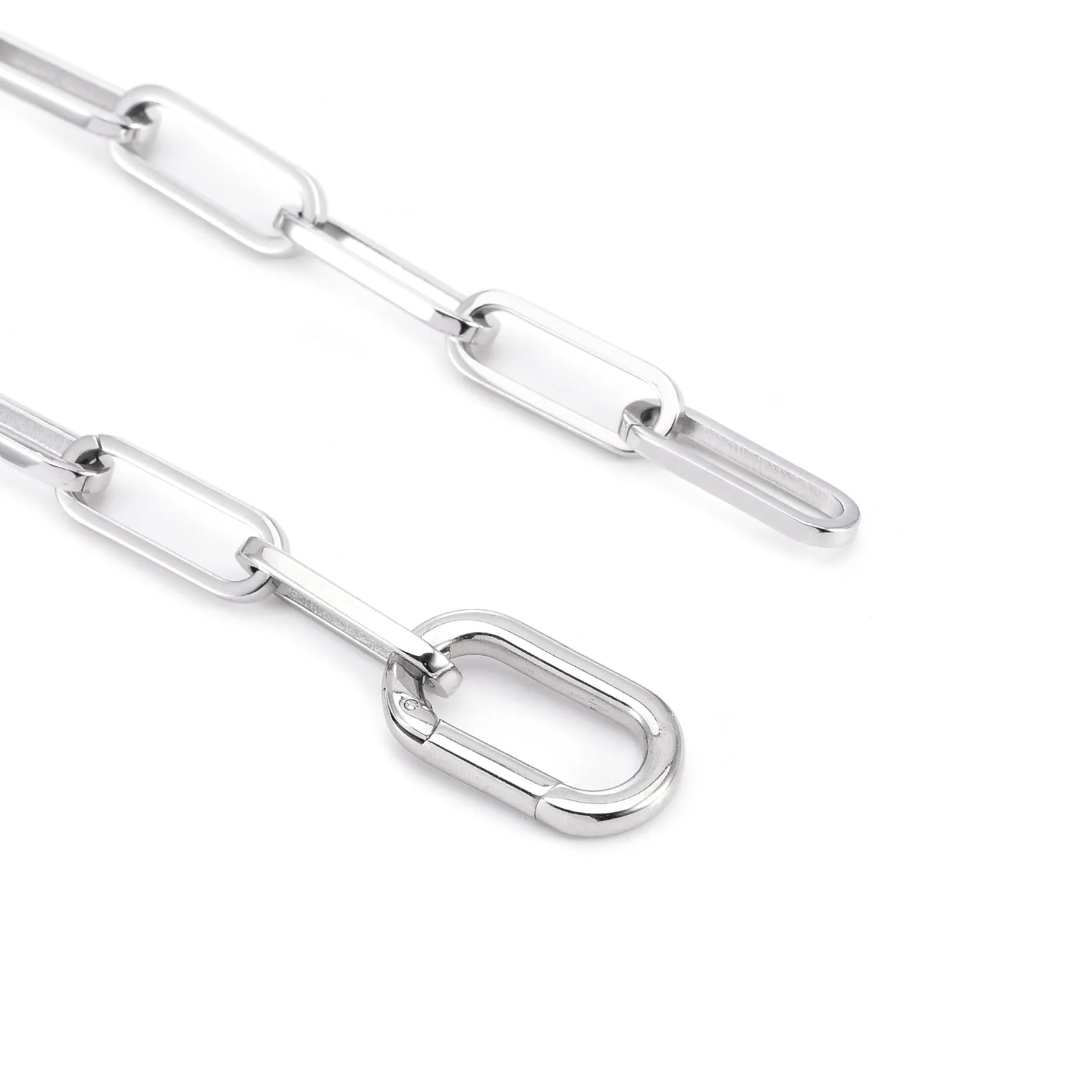 C860W B.Tiff "Jemma" Paperclip Flat Long Adjustable Link Necklace