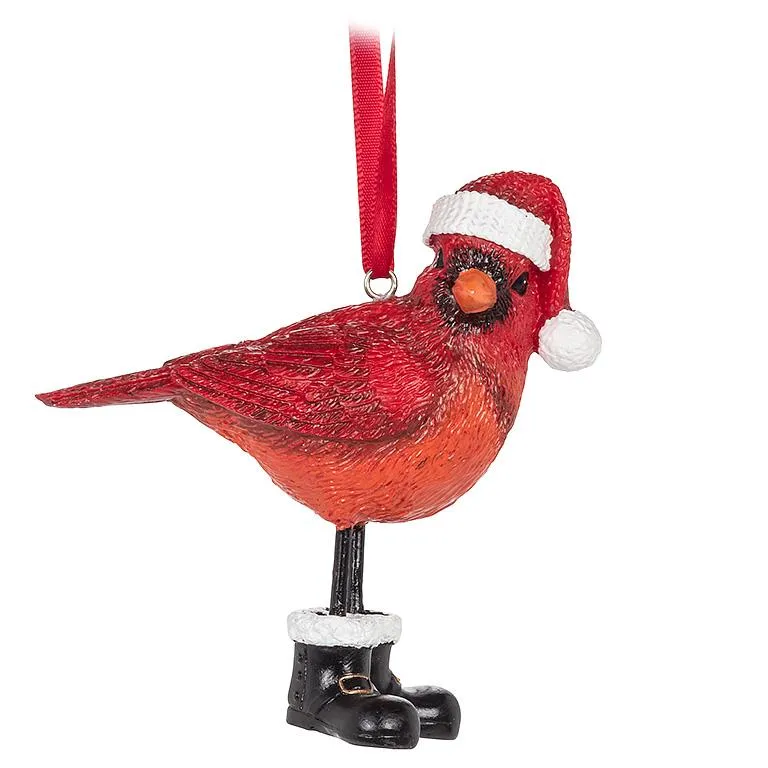 Cardinal with Red Hat with White Trim & Boots Ornament