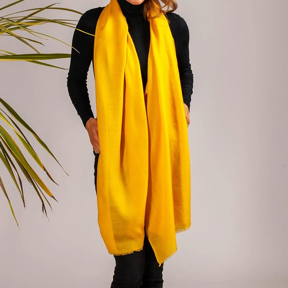 Citrus Lemon Cashmere and Silk Wrap