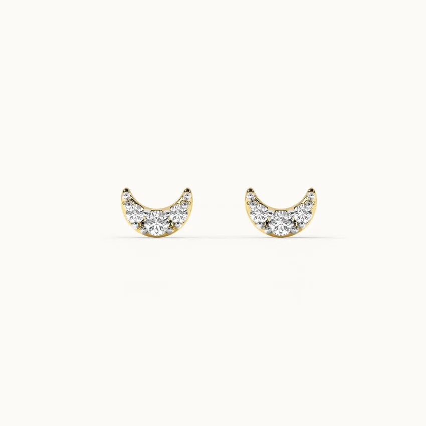 Crescent Moon Diamond Earrings