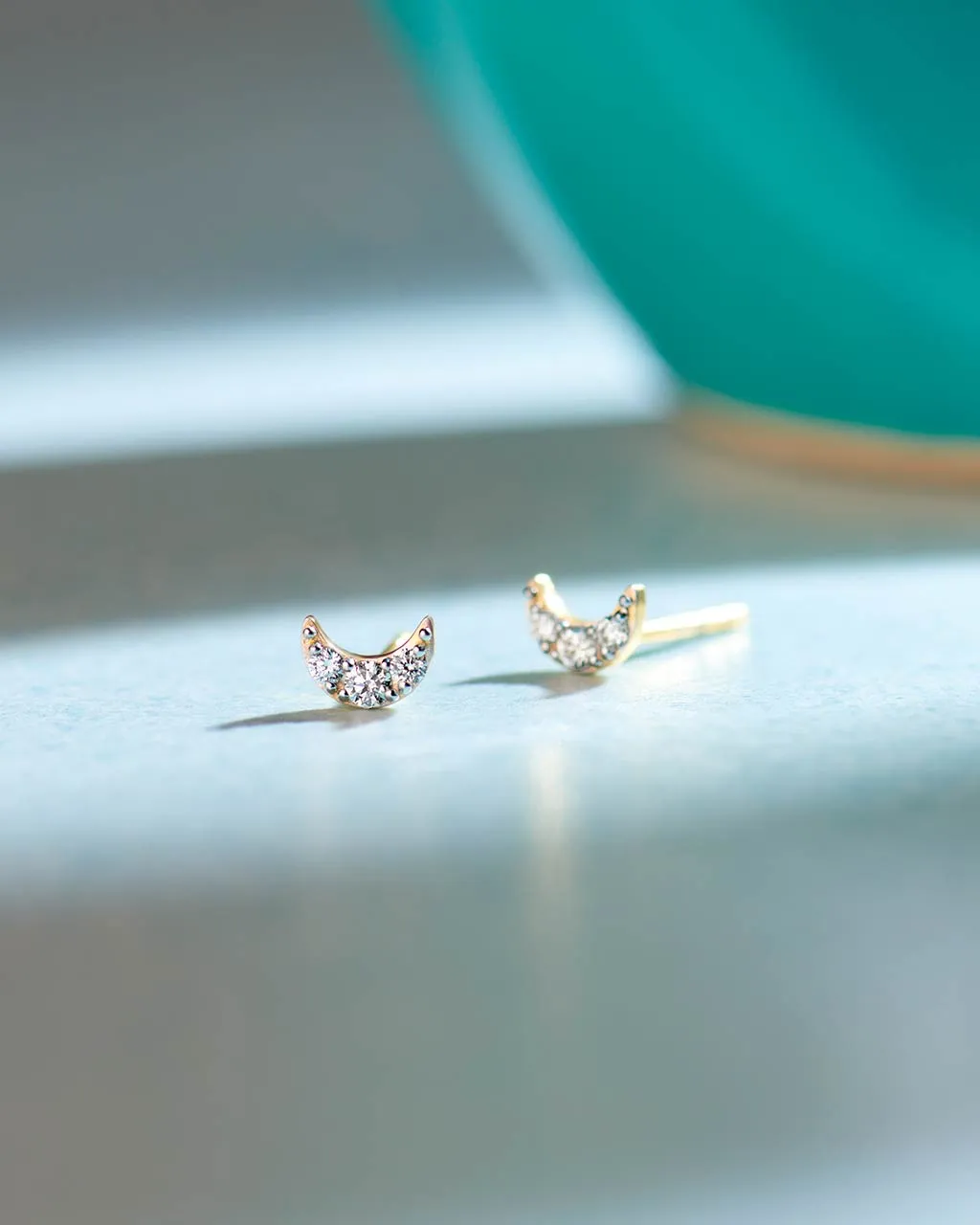 Crescent Moon Diamond Earrings