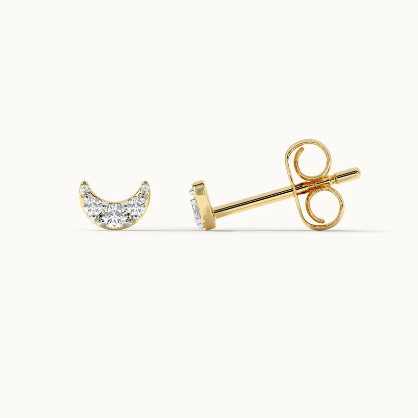 Crescent Moon Diamond Earrings
