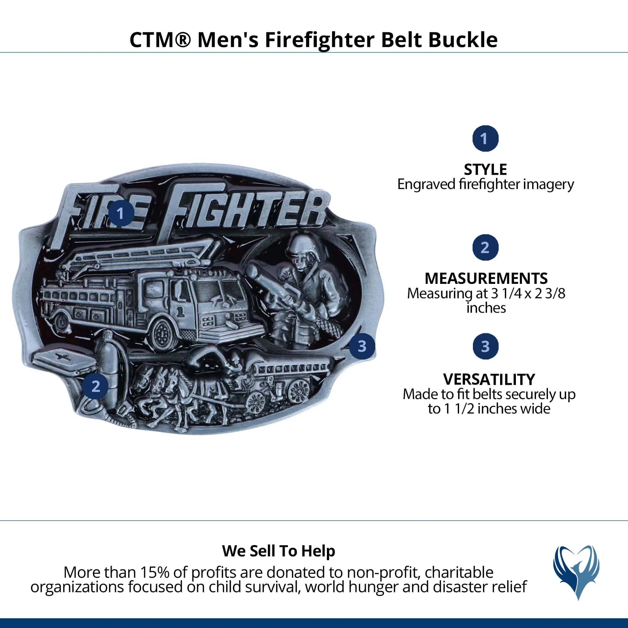 CTM® Men's Firefighter Belt Buckle