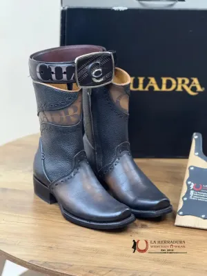CUADRA SHORT SILLERO VIENE NEGRO BLACK LASER & WOVEN NARROW SQUARE TOE