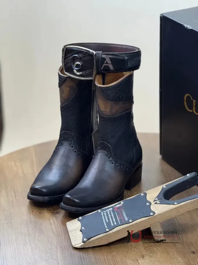 CUADRA SHORT SILLERO VIENE NEGRO BLACK LASER & WOVEN NARROW SQUARE TOE