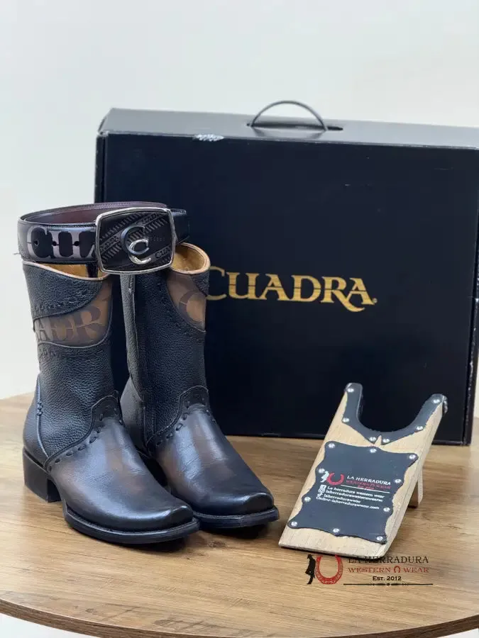 CUADRA SHORT SILLERO VIENE NEGRO BLACK LASER & WOVEN NARROW SQUARE TOE