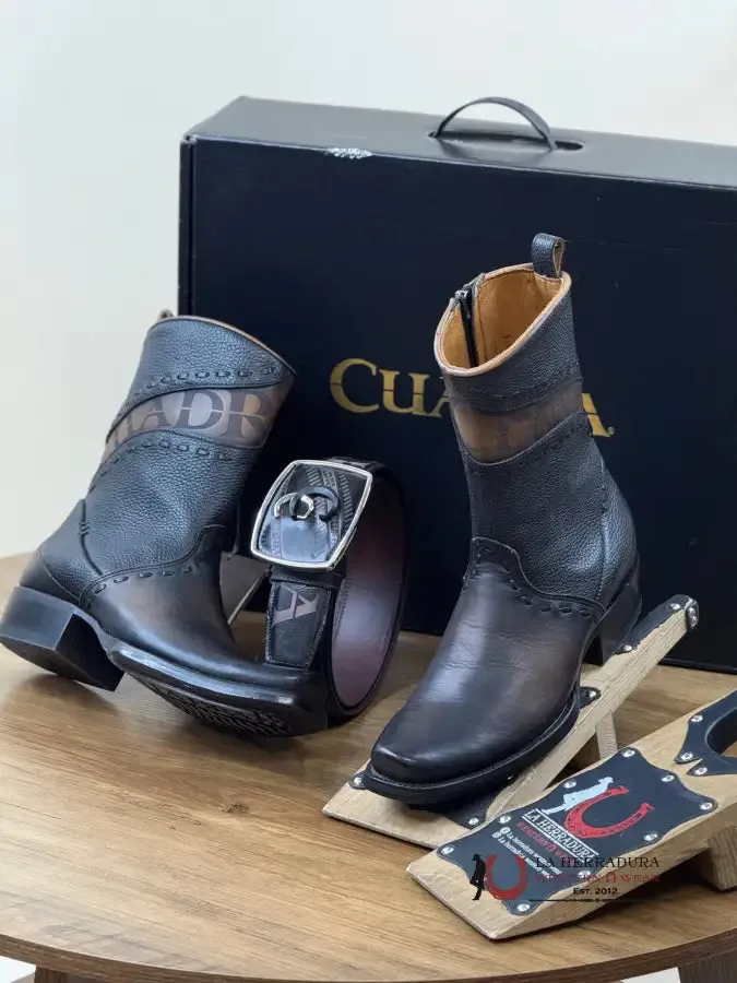 CUADRA SHORT SILLERO VIENE NEGRO BLACK LASER & WOVEN NARROW SQUARE TOE