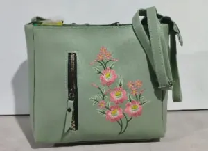 Embroidery Slingbag With Fabric Polyester Hand Purse Hand Bag For Women