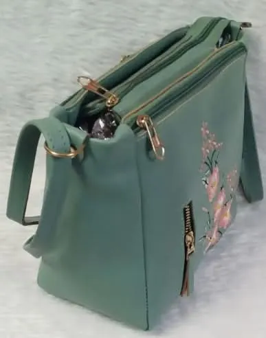 Embroidery Slingbag With Fabric Polyester Hand Purse Hand Bag For Women