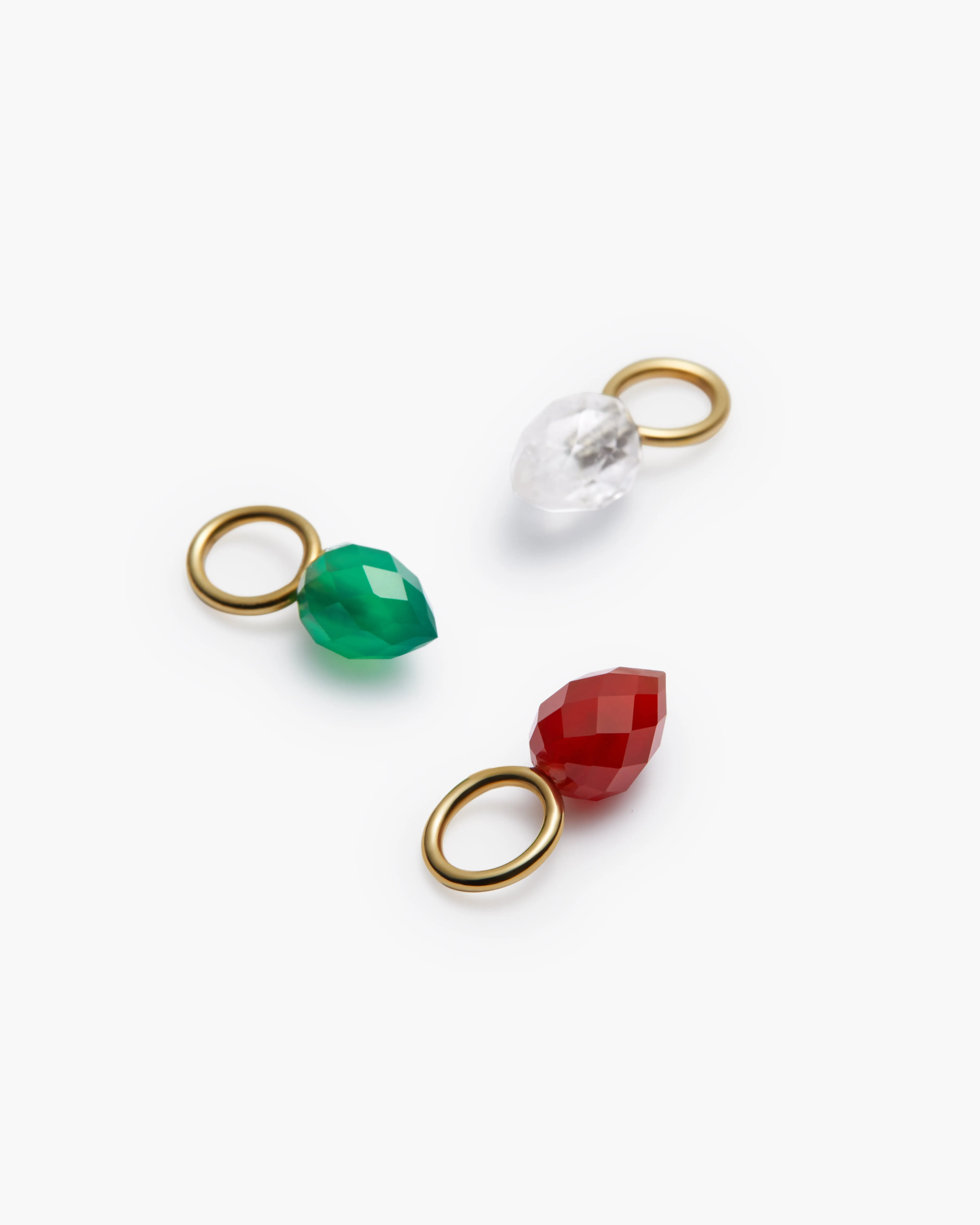 Floret White Rock Crystal Charm