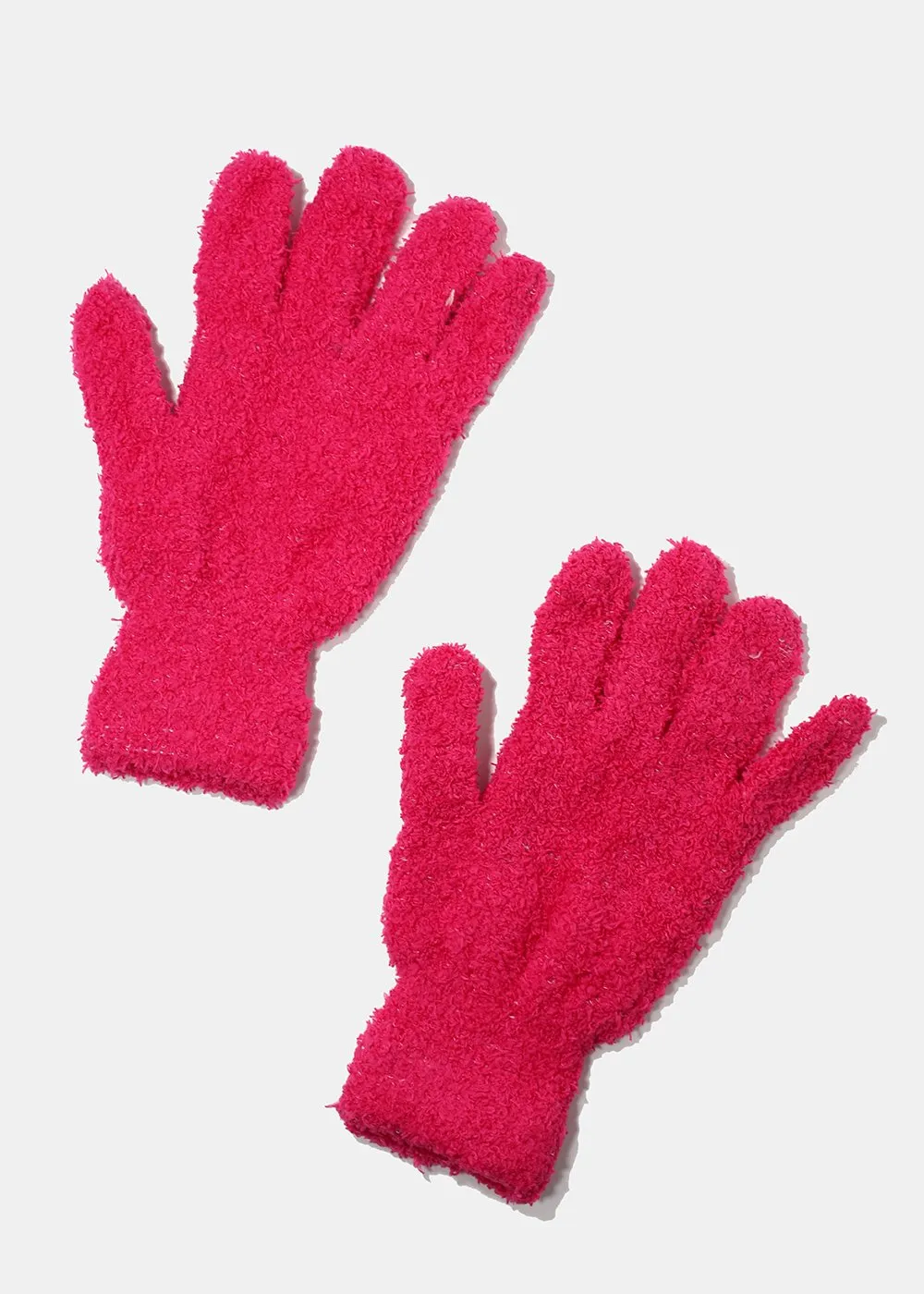 Fuzzy Solid Color Gloves