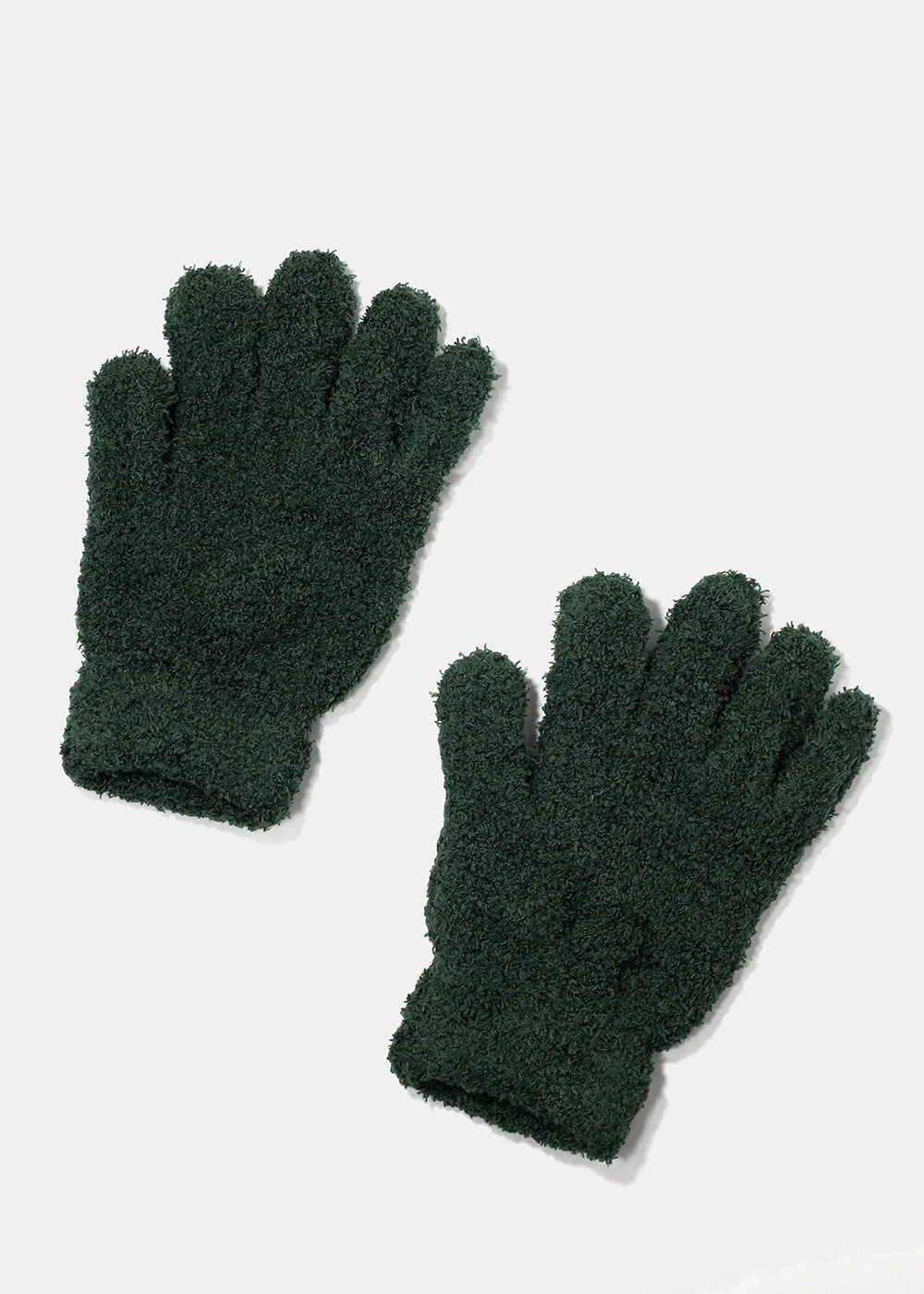 Fuzzy Solid Color Gloves