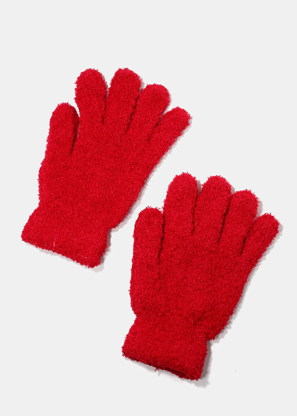 Fuzzy Solid Color Gloves
