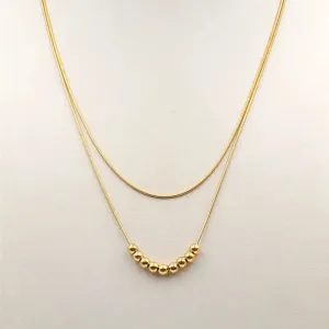 Gold Layered Ball Charm Necklace