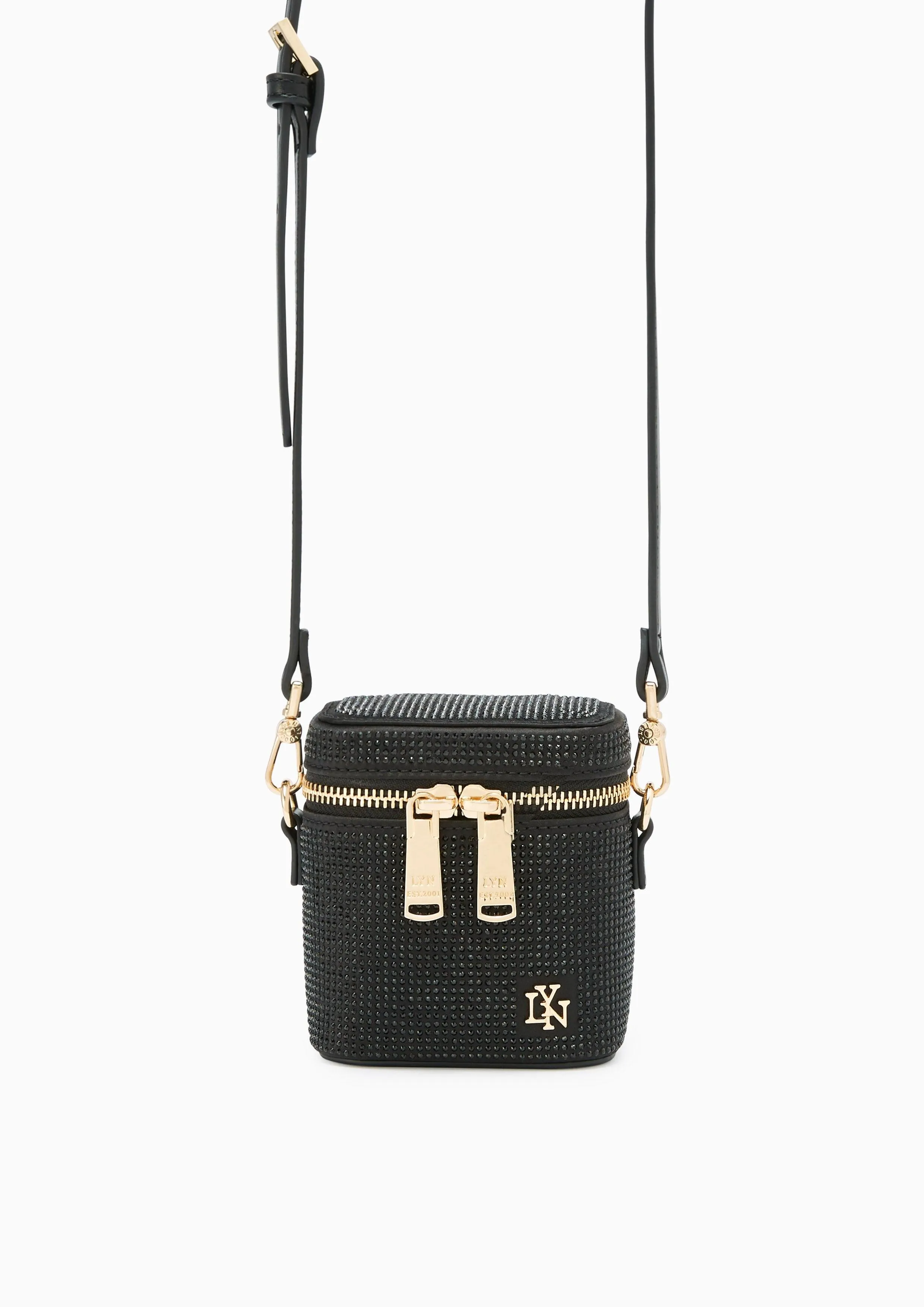 Gracelyn Diamond Crossbody Bag Black