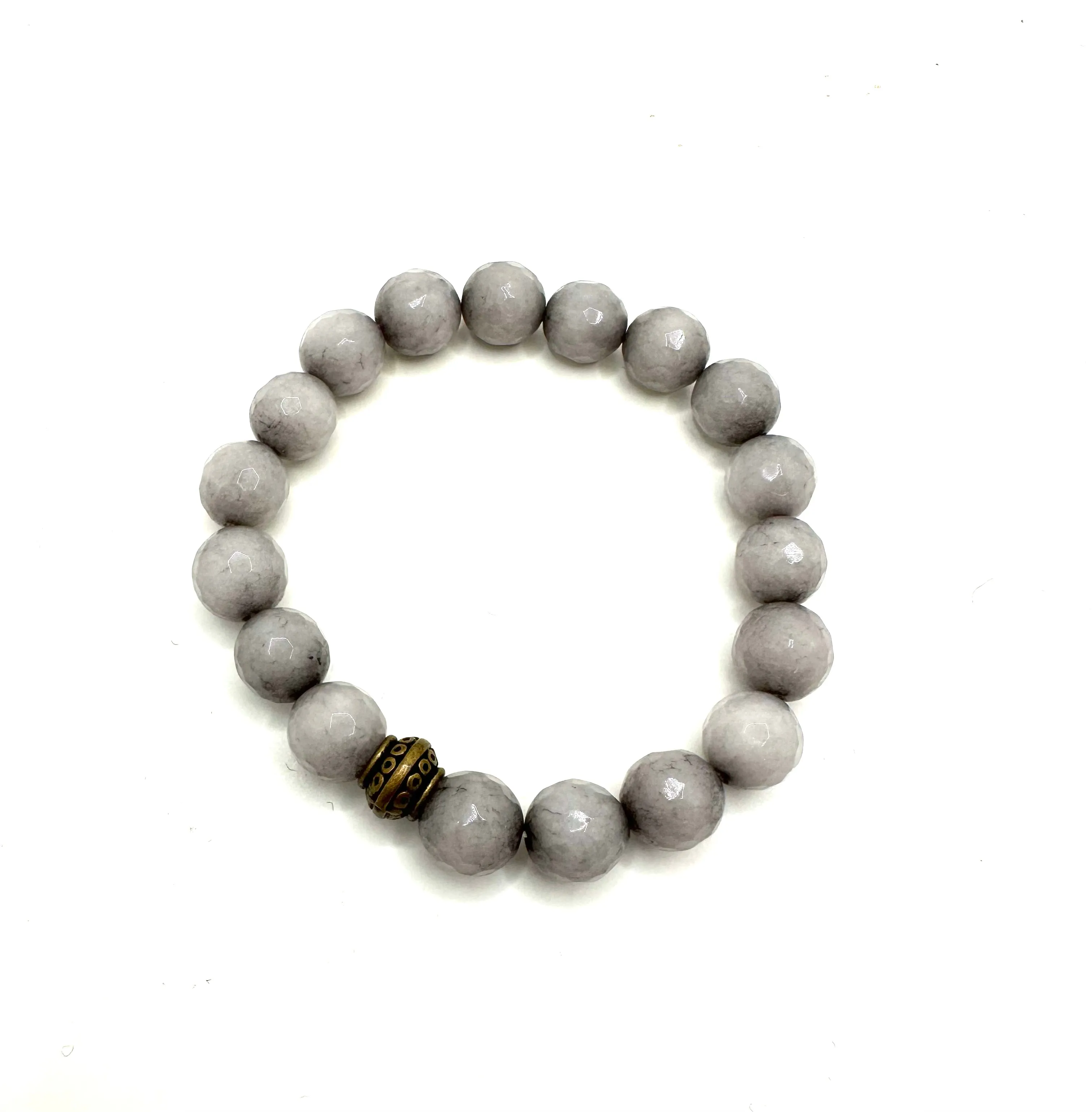 Gray Faceted Stone Bracelet