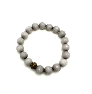Gray Faceted Stone Bracelet