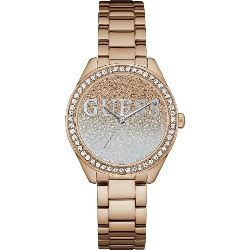 Guess W0987L3 Ladies Rose Gold Glitter Girl Watch