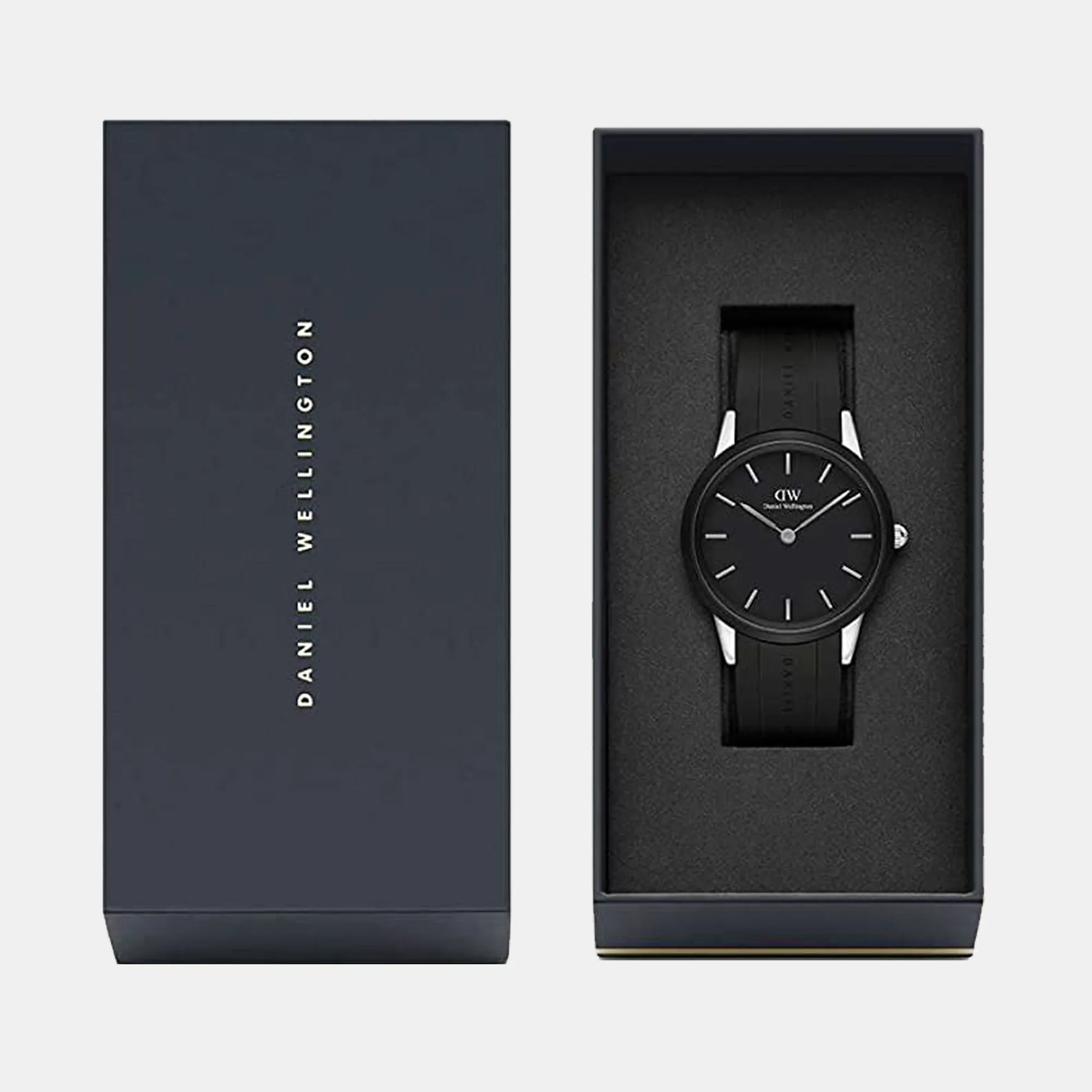 Iconic Men's Black Analog Rubber Watch DW00100436