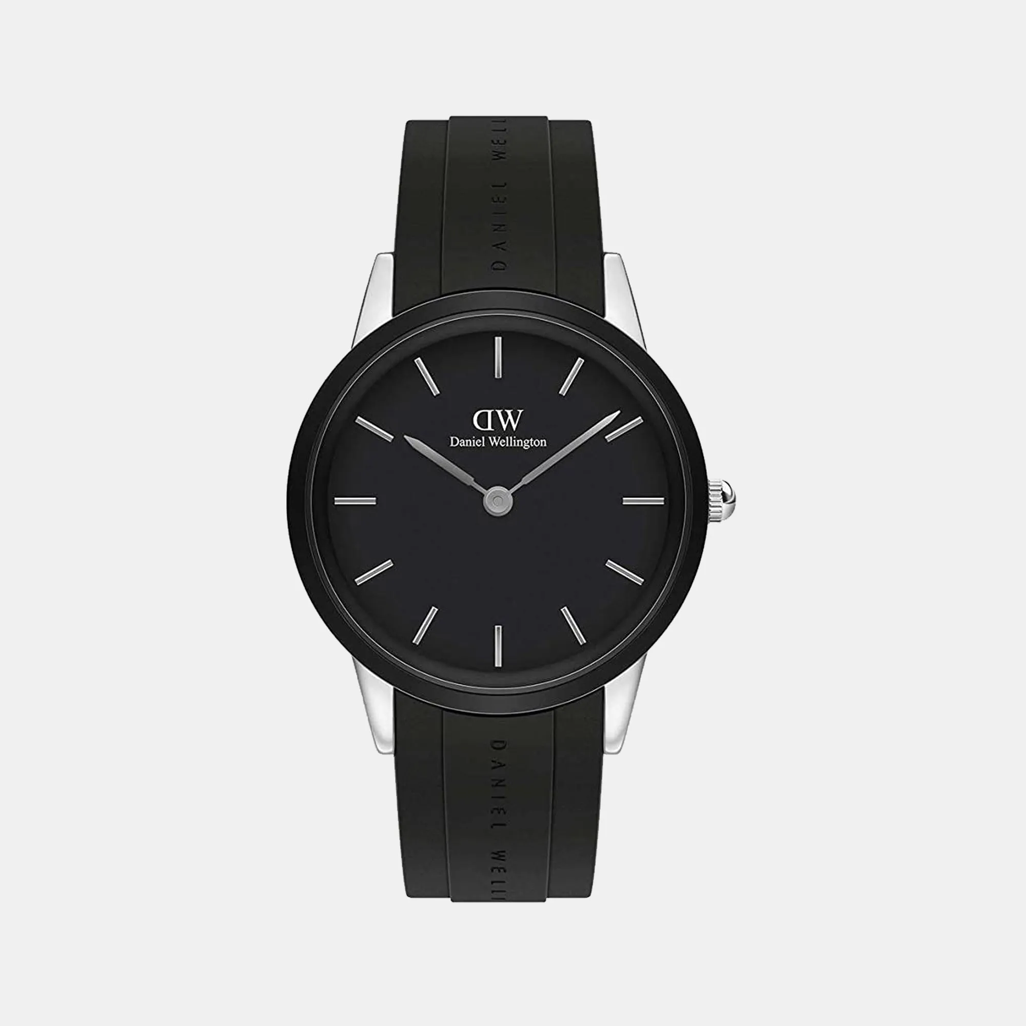 Iconic Men's Black Analog Rubber Watch DW00100436