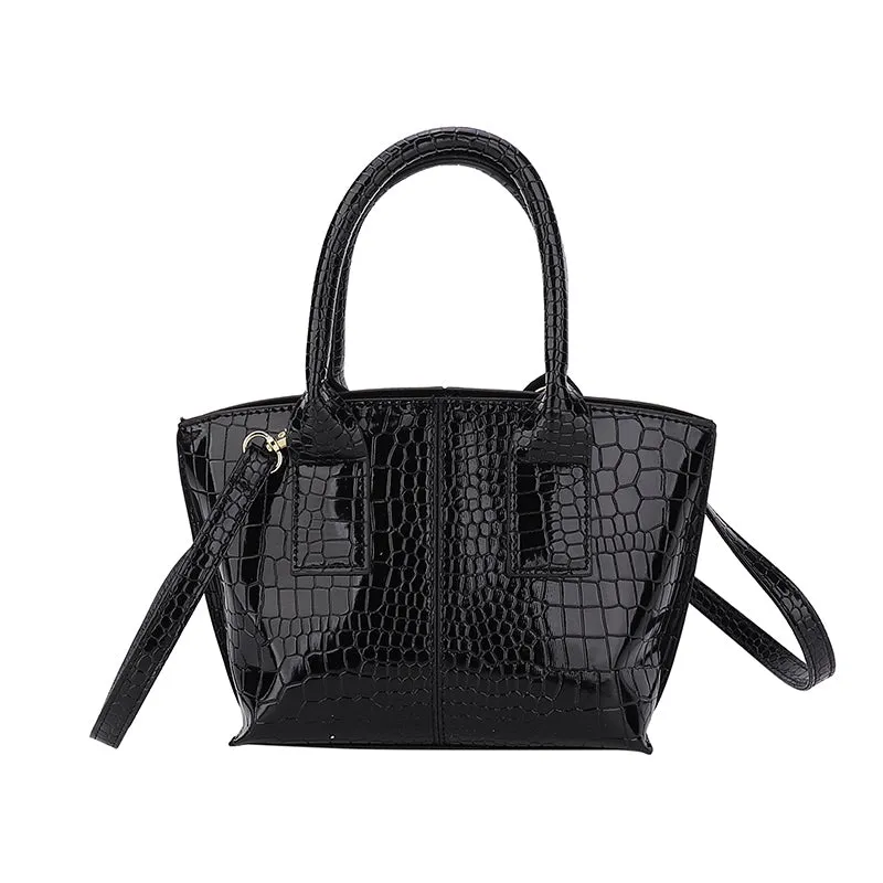 Kelly Crocodile Pattern Shoulder Crossbody Bag