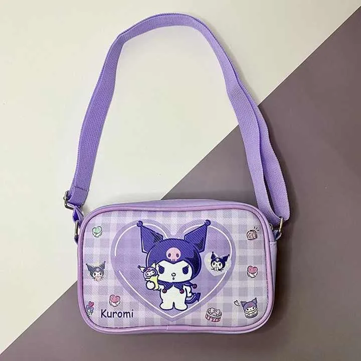 Kuromi Pu Shoulder Bag - Cute Waterproof Crossbody Travel Purse & Storage Bag