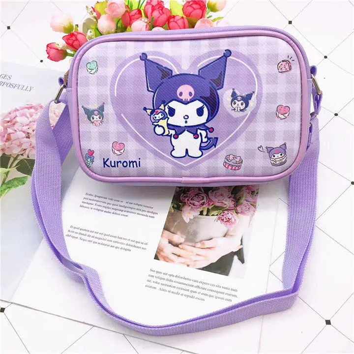 Kuromi Pu Shoulder Bag - Cute Waterproof Crossbody Travel Purse & Storage Bag