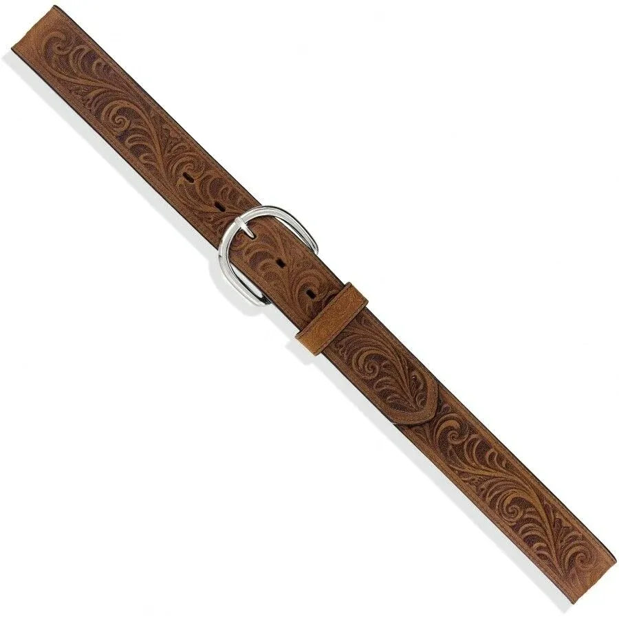 Leegin Justin Men's Brown Western Scroll Tooled Belt