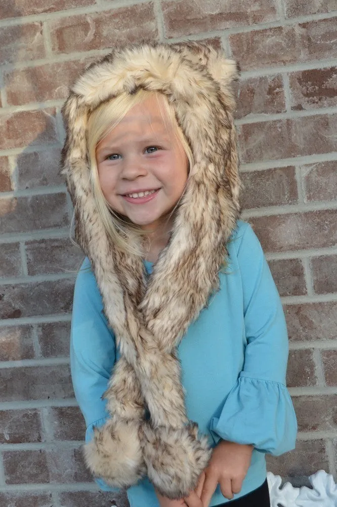 Little Girls Crystal Fox Faux Hat 1T-5