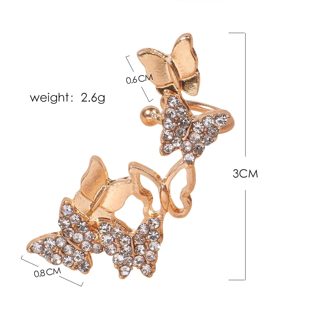 Melanie Butterfly Yellow Gold Clip Earrings