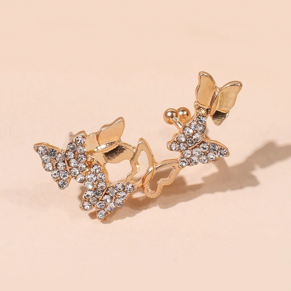 Melanie Butterfly Yellow Gold Clip Earrings