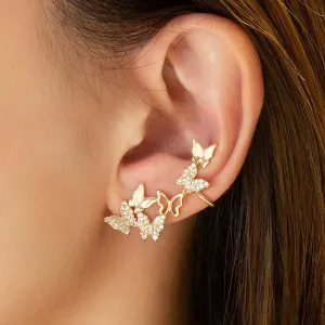 Melanie Butterfly Yellow Gold Clip Earrings