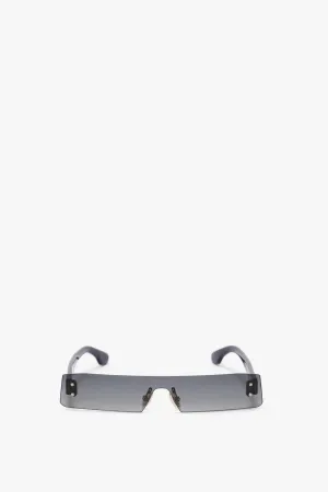 Mini Visor Sunglasses In Black-Green
