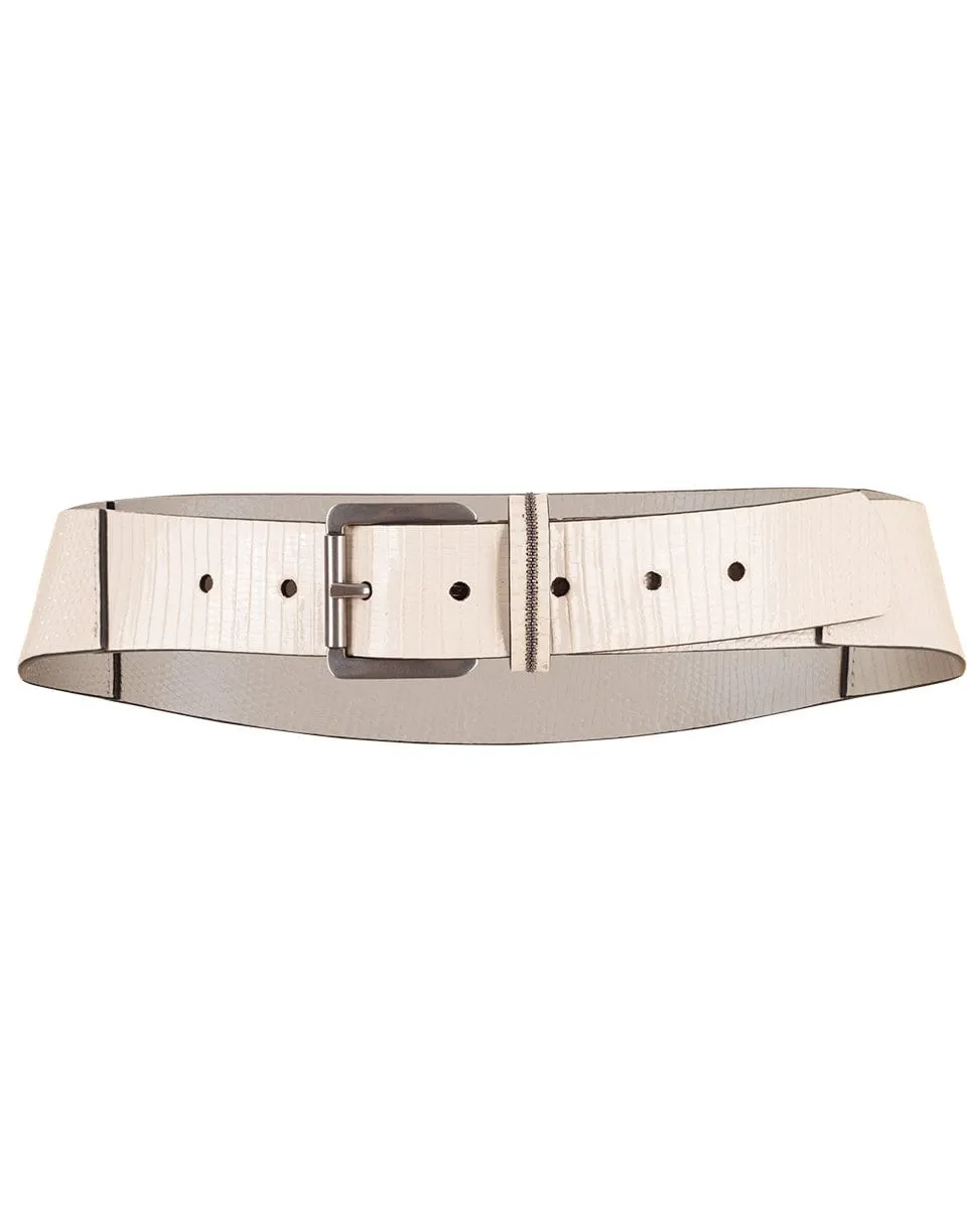 Monili Strap Detail Lizard Belt