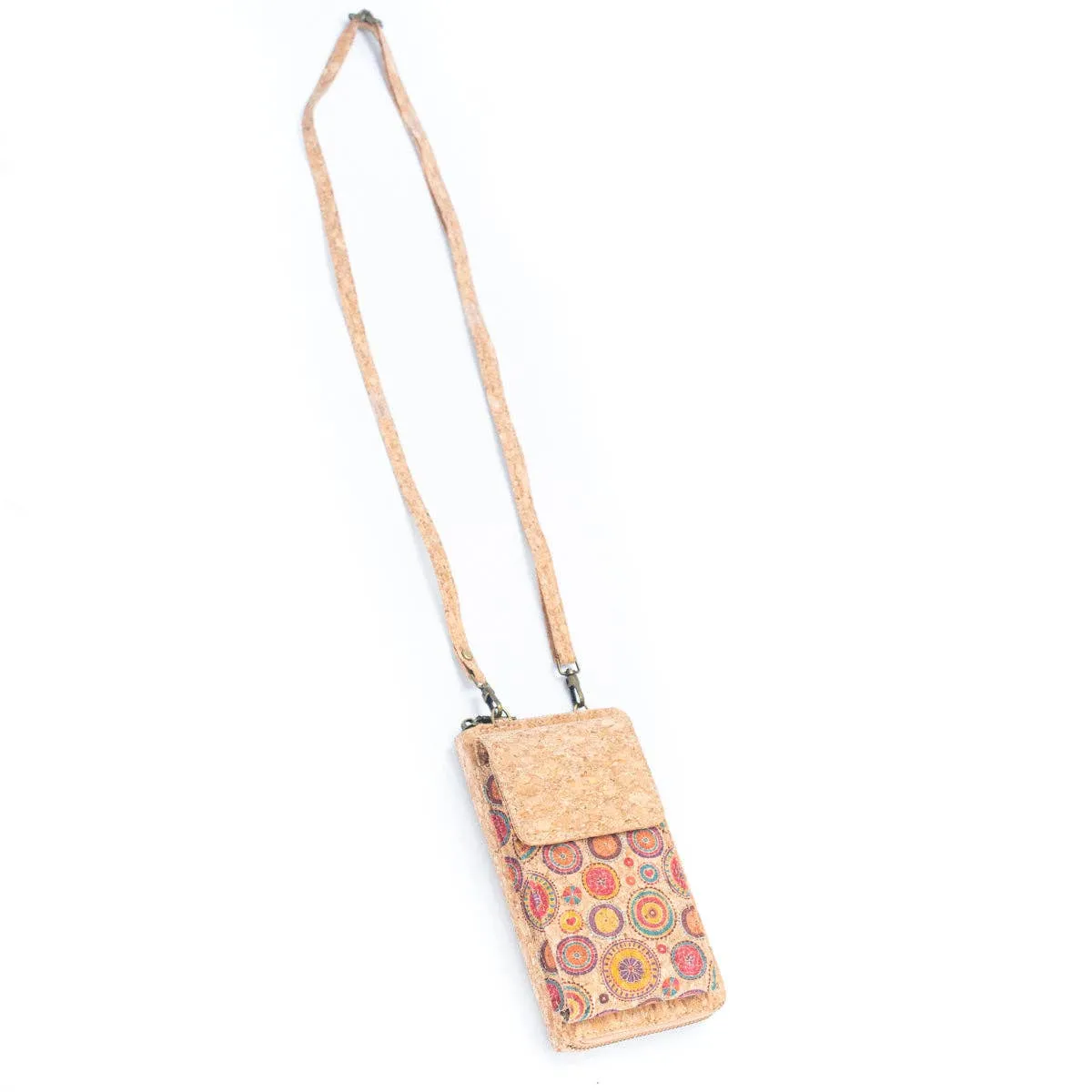 Natural Cork Crossbody Zipper Wallet with Phone BAG-2239